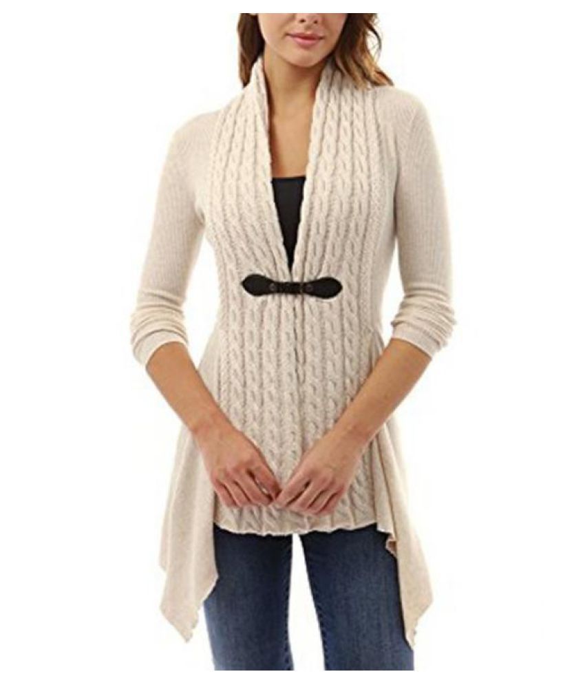 cable knit irregular hem cardigan