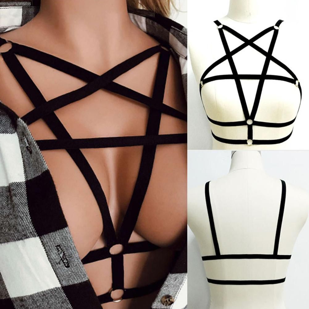 Buy Sexy Women Hollow Out Elastic Cage Bra Bandage Strappy Bustier 