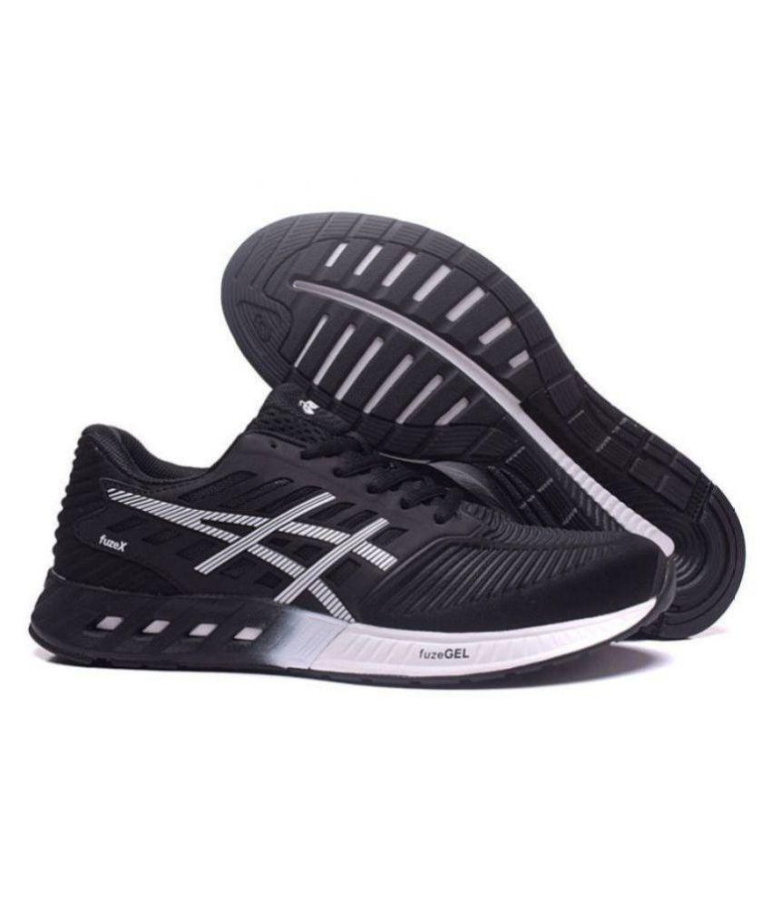 asics touch gel fuzex black running shoes