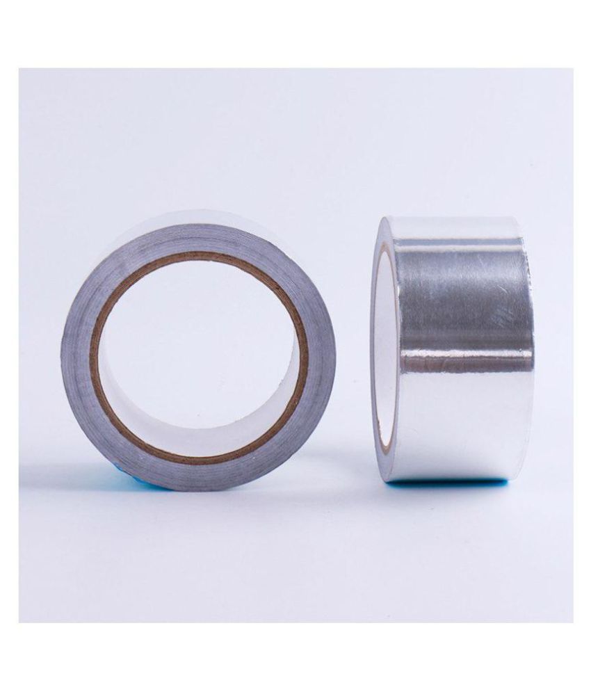     			Aluminium 2" Inch self adhesive Dispenser Aluminium Foil Tape (Manual)  (Set of 2, Silver)