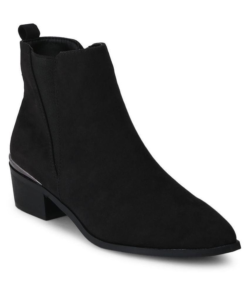 truffle collection chunky chelsea heeled ankle boots in black