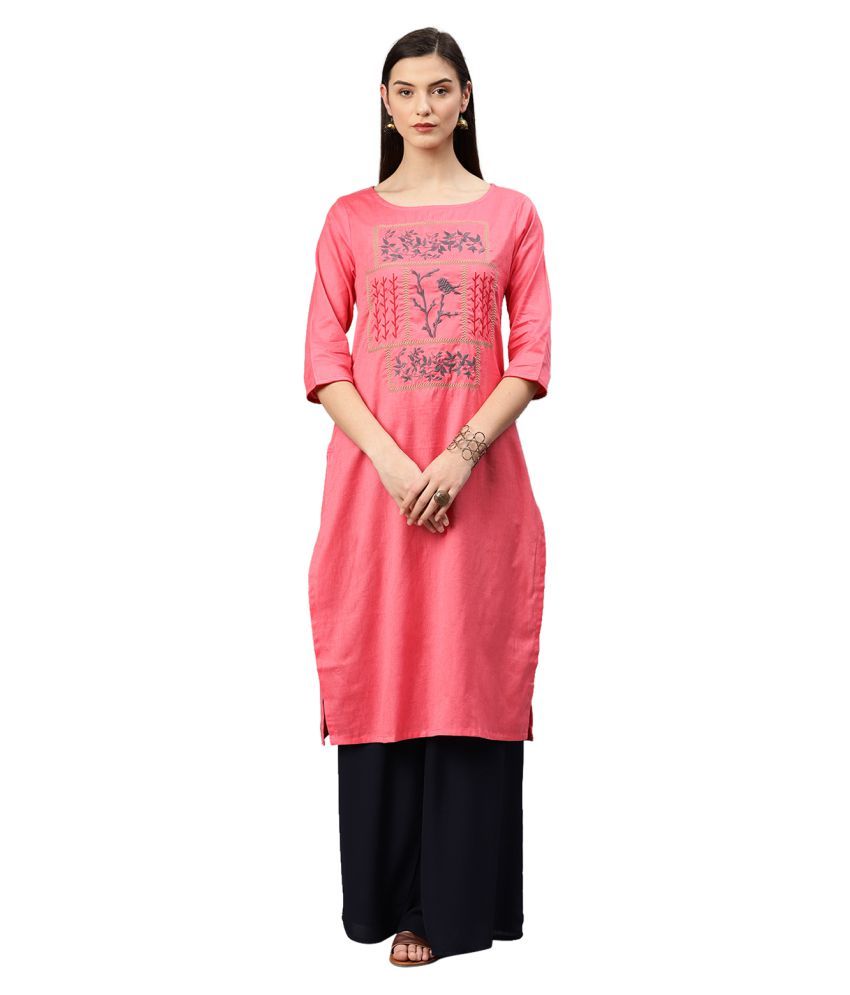     			Alena - Red Cotton Women's Straight Kurti ( )