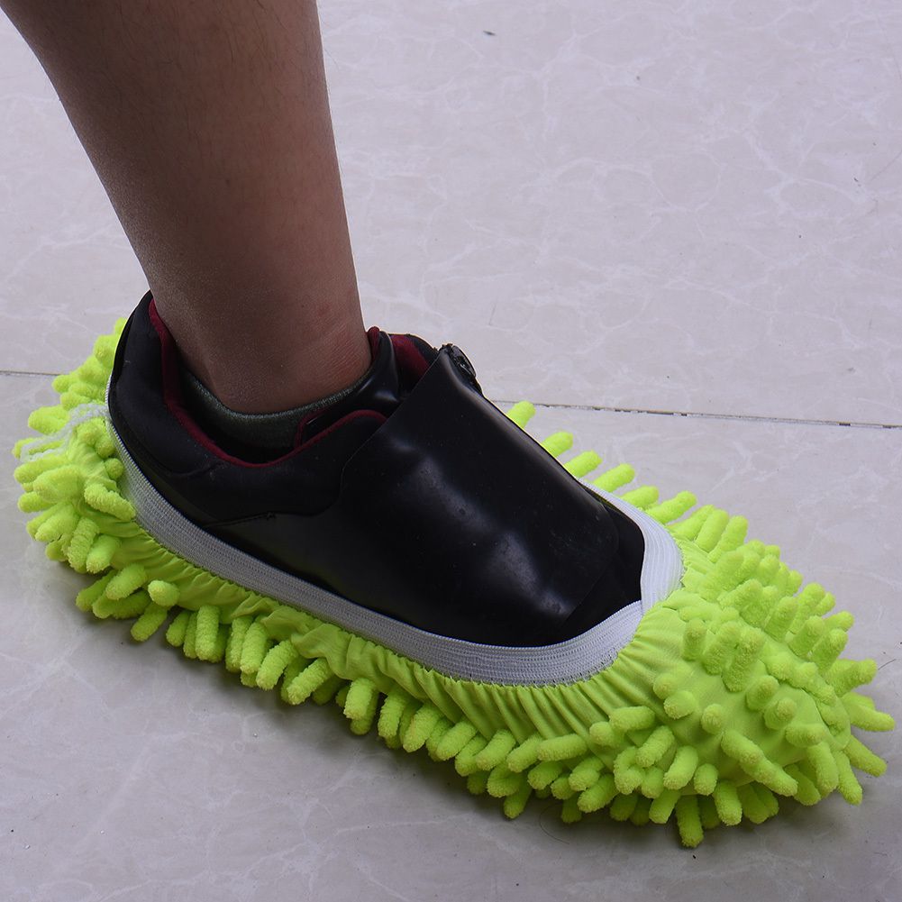     			Solid Dust Cleaner House Bathroom Floor Shoes Cover lazy Cleaning Mop Slipper