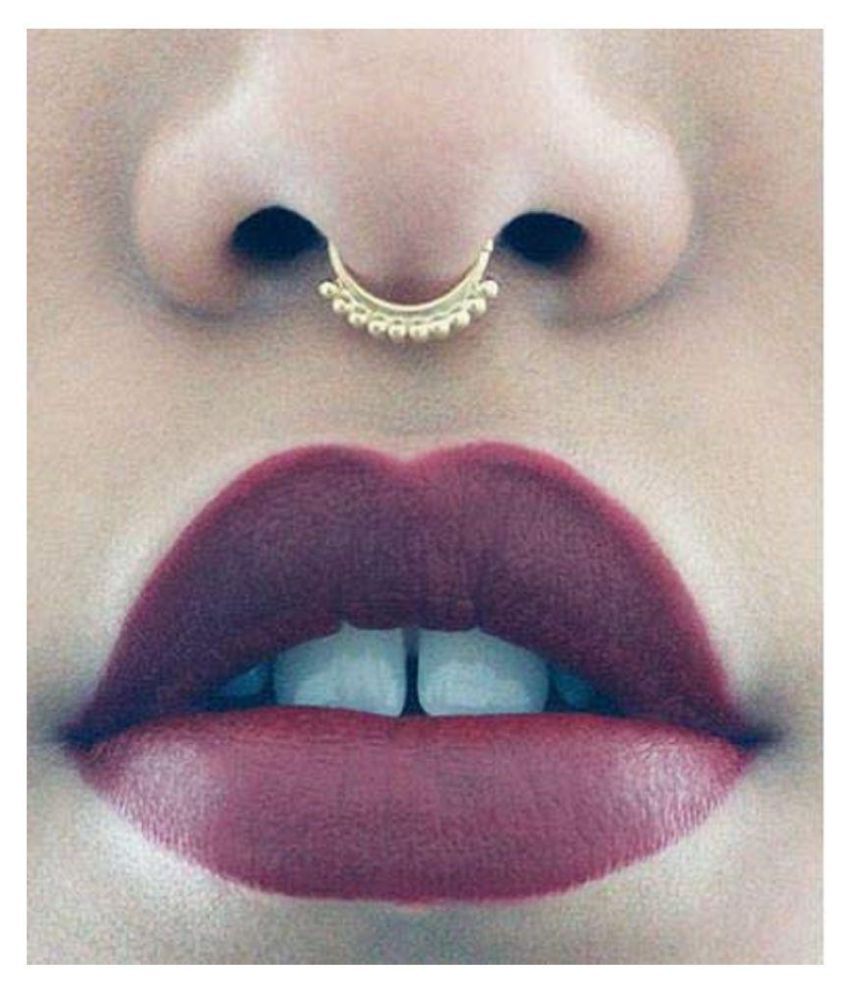Chooz Designer Studio Modern Style Gold Plated Fake Septum Non Pierced Nose Ring Pack Of 2 Assorted Design For Girls Women