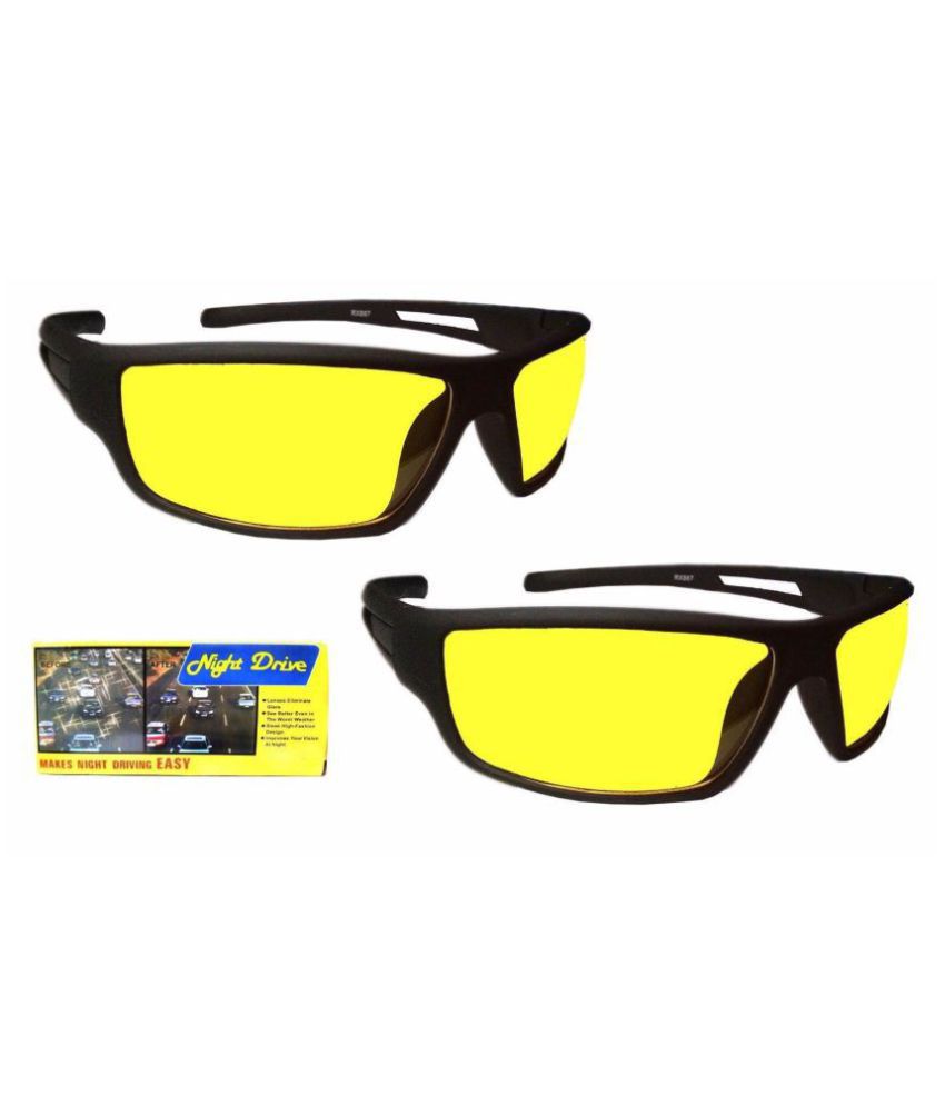     			HD NV Night Vision Glasses Best Quality Yellow Color Glasses In Best Price Set Of 2