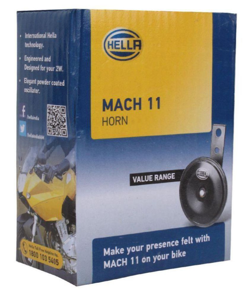 hella Bike Horn Mach 11 High Tone 1PC Applicable For Cars Bikes & Two Wheelers Single Buy