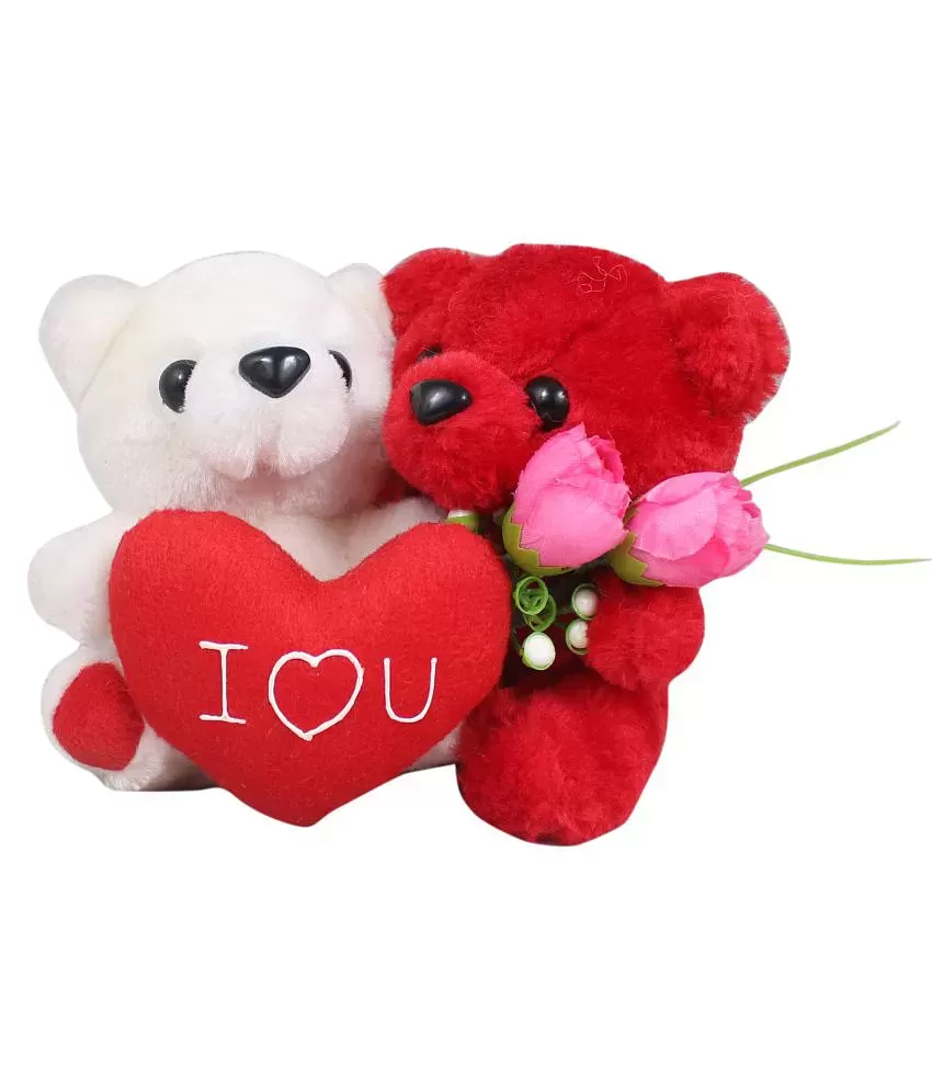 Tickles Plush Animal Hug Day Special Couple with I Love You Heart ...
