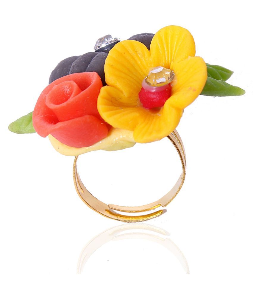 Handmade Porcelain Dough Flower Ring /for women /girls Buy Handmade