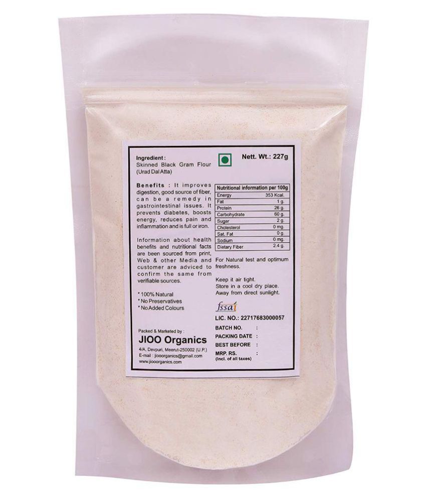 Jioo Organics Black Gram Flour, Little Millet Flour, Urad Dal Atta 227