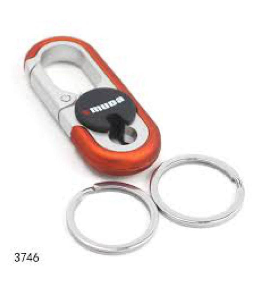     			Tag Sky-Omuda Double Ring Hooked Keychain Orange & Silver /Keyholder Key Chain