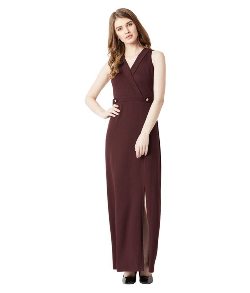     			Miss Chase Crepe Maroon Wrap Dress