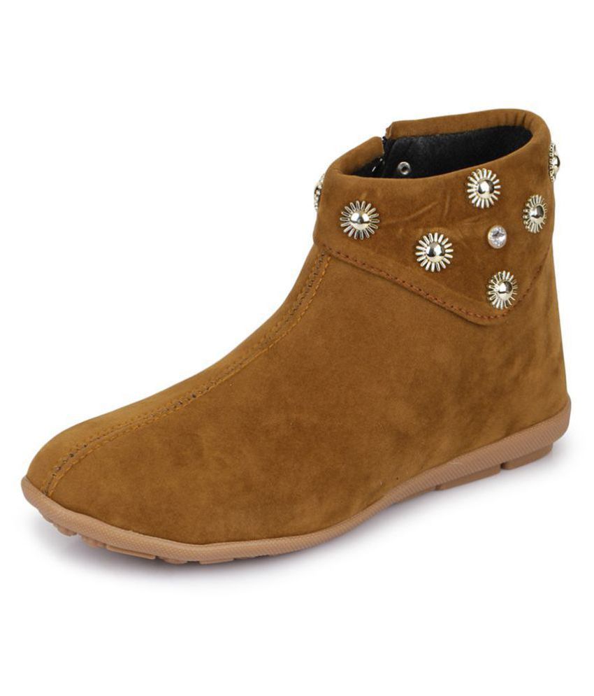 tan ankle bootie