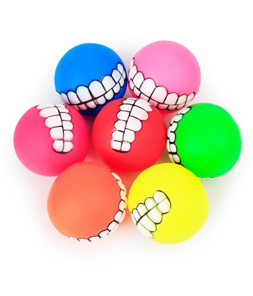 Pet Dog Ball Teeth Toy Chew Squeaker Squeaky Sound Dog Puppy Play Toys