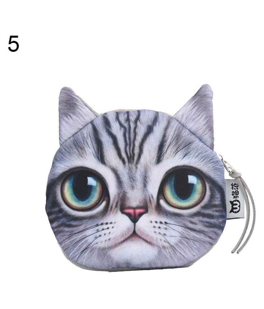 Buy Portable Cute Cat Face Zipper Case Coin Purse Wallet Makeup