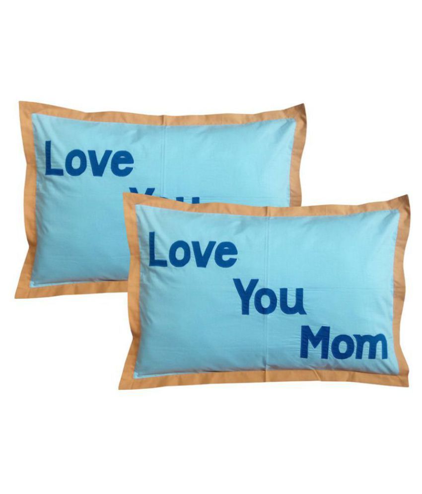     			Hugs'n'Rugs - Regular Blue Cotton Pillow Covers 60*40 ( Pack of 2 )