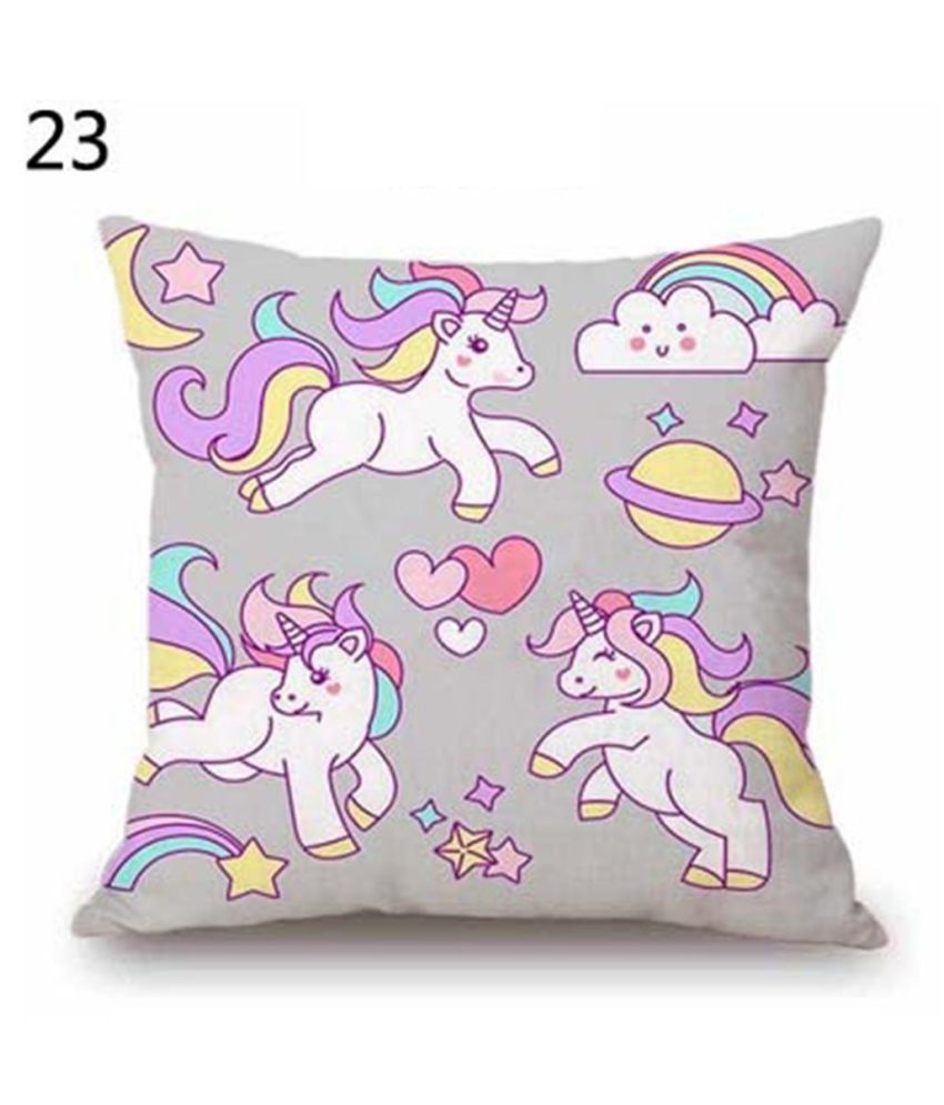 Cute Fashion Cartoon Unicorn Linen Throw Pillow Case Cushion Cover