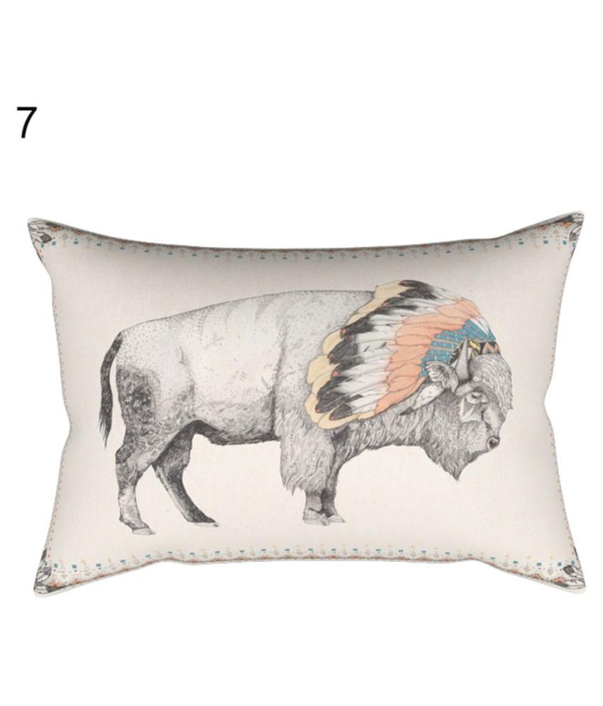 Horse Floral Animal Print Pillow Case Throw Cushion Cover