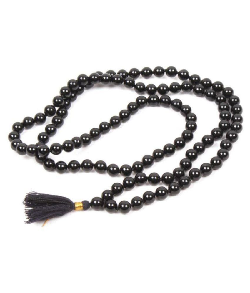     			Malabar Gems Black Agate 108+1 Beads Lab Certified Mala