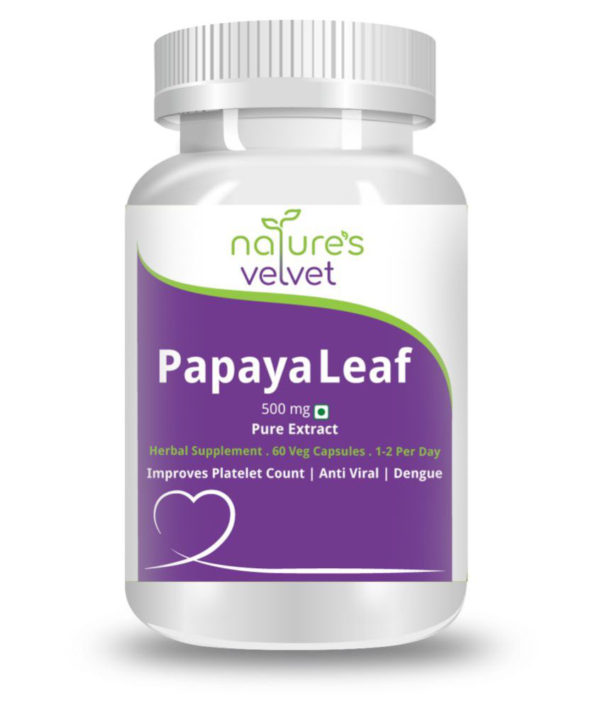 Natures Velvet Papaya Leaf Extract 500mg, 60 Veg Capsules ...