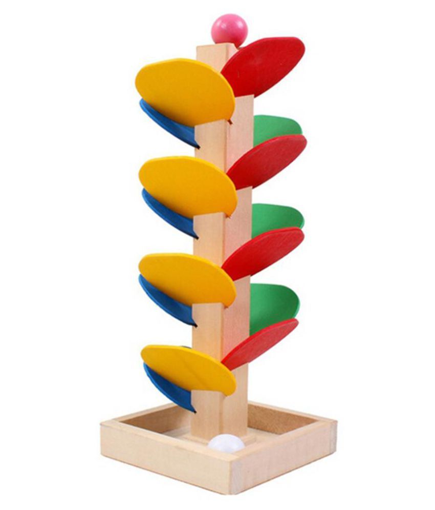 Wooden Tree Ball Run Track Game Kids Children Intelligence Educational