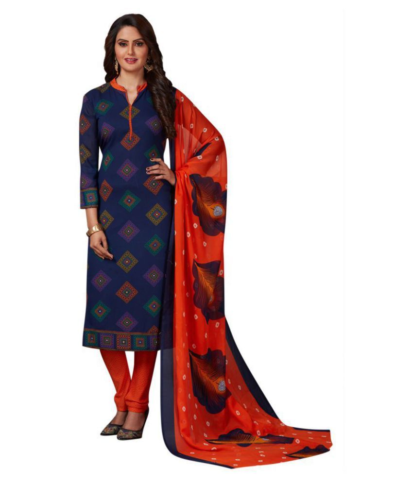 blue and orange gown