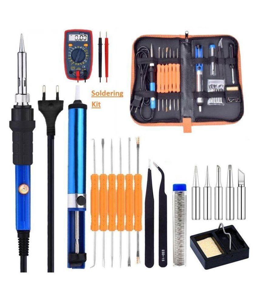 TECHTEST Soldering Iron Set Kit with Multimeter Digital Probes