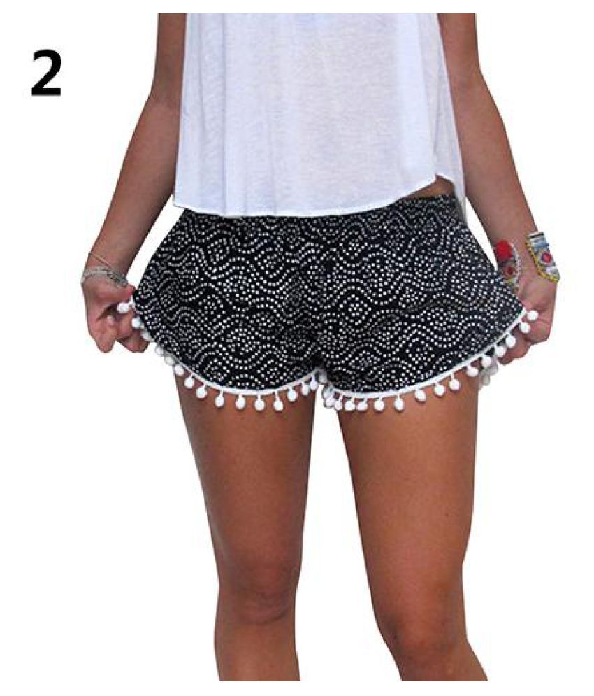 Fashion Print Summer Women High Waist Tassel Casual Floral Beach Hot Pant Shorts