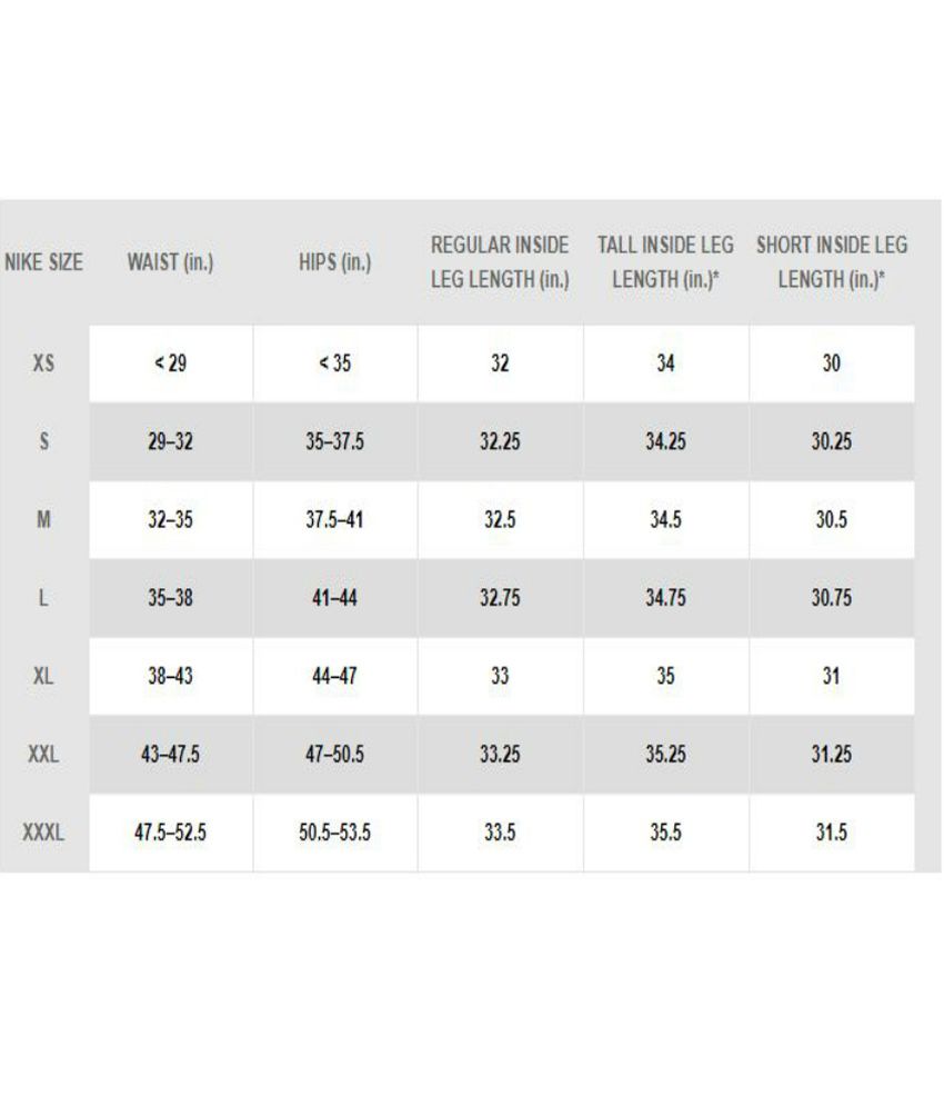 nike youth running shorts size chart