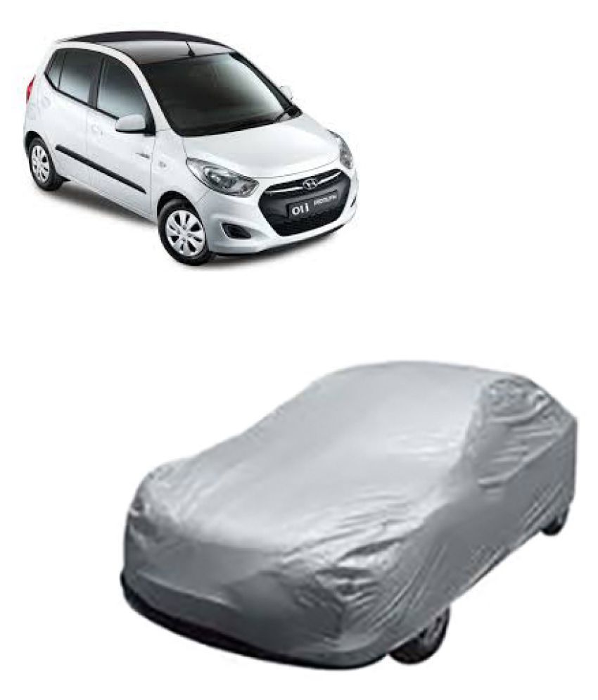 QualityBeast Full Car Body Cover for Hyundai i10 [20132015] (Silver