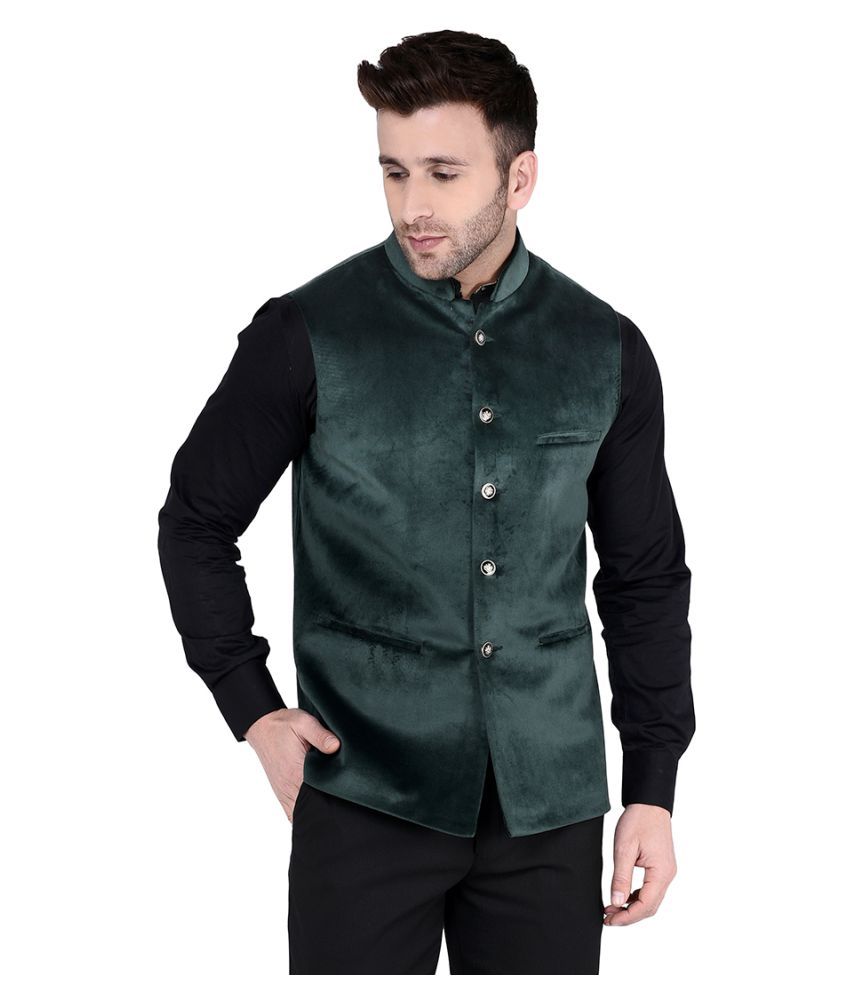dark green nehru jacket