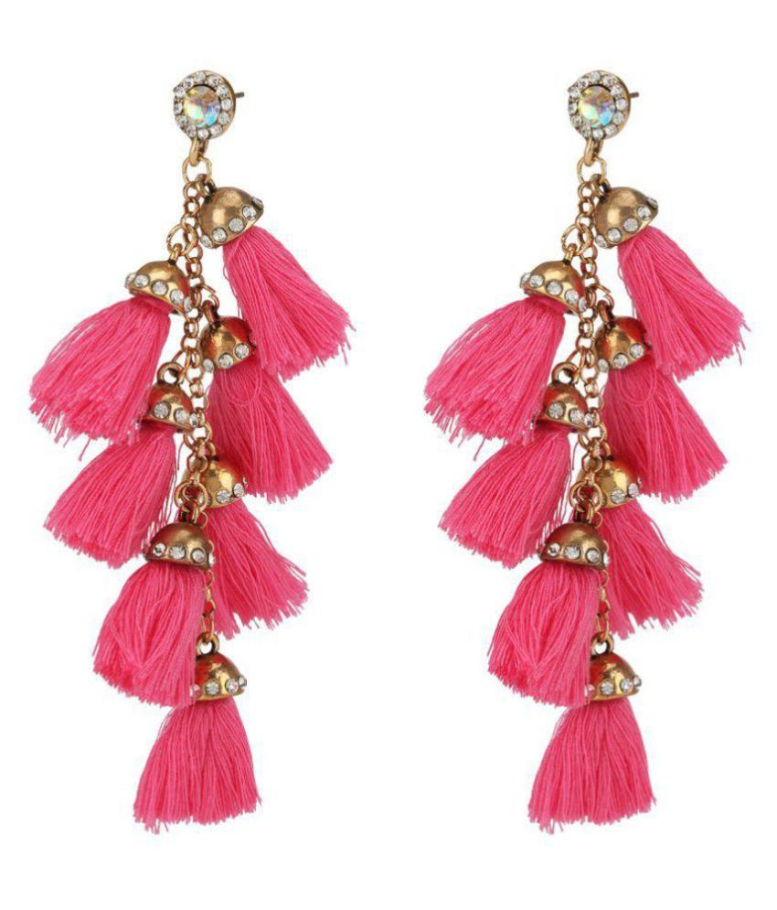 Pink Fringe Tassel Earrings Buy Pink Fringe Tassel Earrings Online at