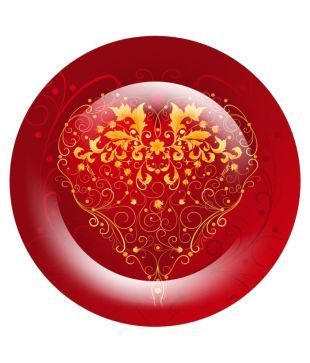 Limitless Hunch Love Decorative Plates Round Decorative Plate Red