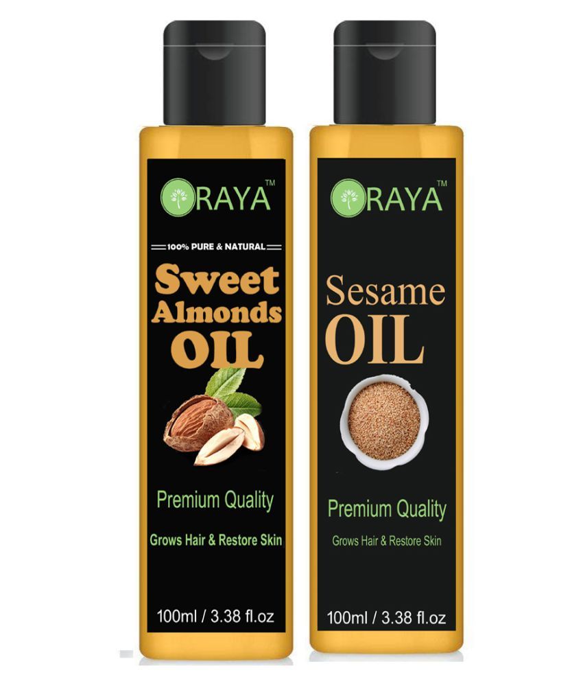     			ORAYA 100% Pure & Natural Sweet Almond Oil & Sesame Oil 200 ml Pack of 2