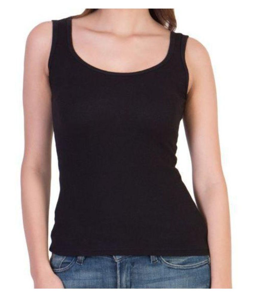     			Skandas Trendz Cotton Lycra Camisoles - Black