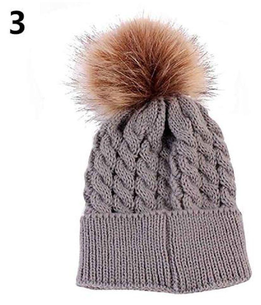 winter hat with ball on top