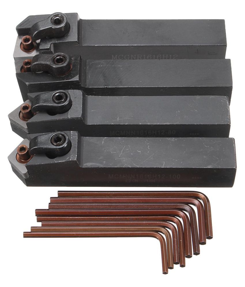 4 Set Of CNC Lathe Index Turning Tool Holder Boring Bar With 8pcs Wrenches 
