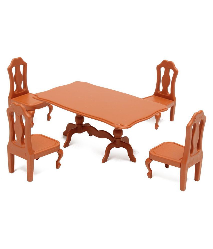 Table Plastic Miniature Doll House Furniture Set Living Room Kitchen