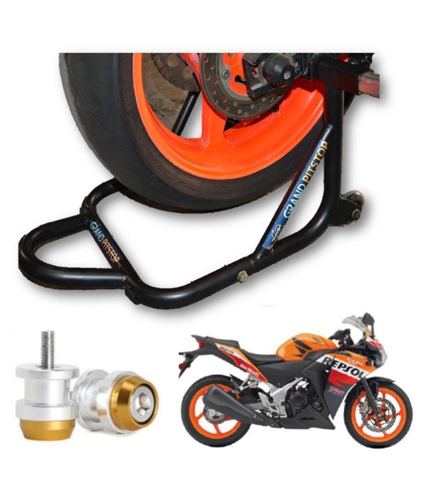 GrandPitstop Rear Paddock Stand with Swing Arm Sliders Spools/Paddock Stand Bobbin M8 Combo