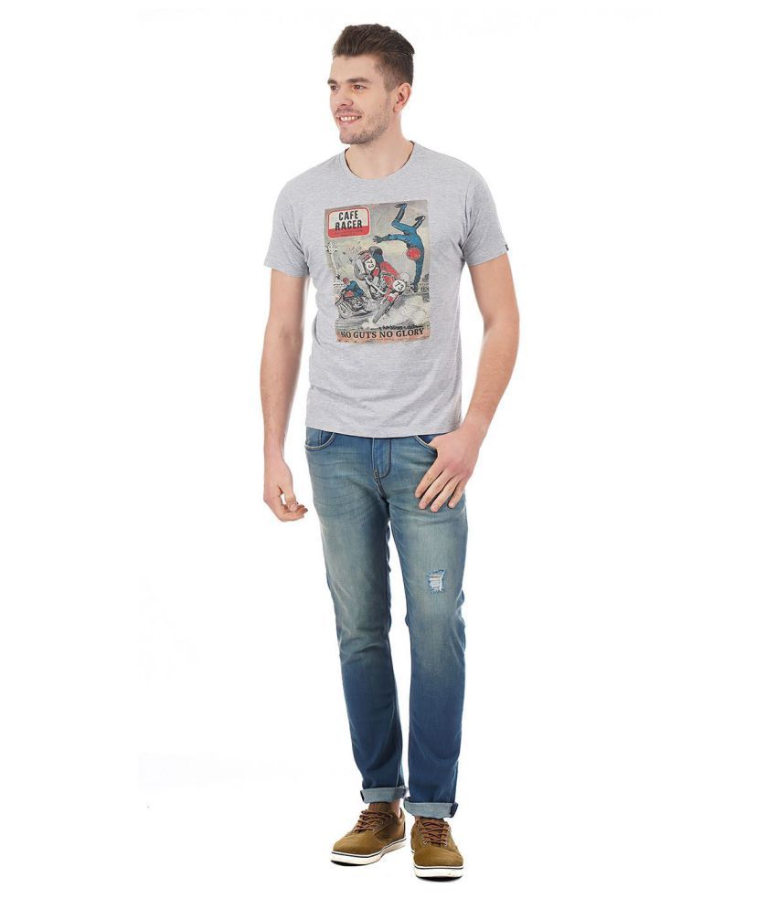 Pepe Jeans Grey Half Sleeve T-Shirt - Buy Pepe Jeans Grey Half Sleeve T-Shirt Online at Low 