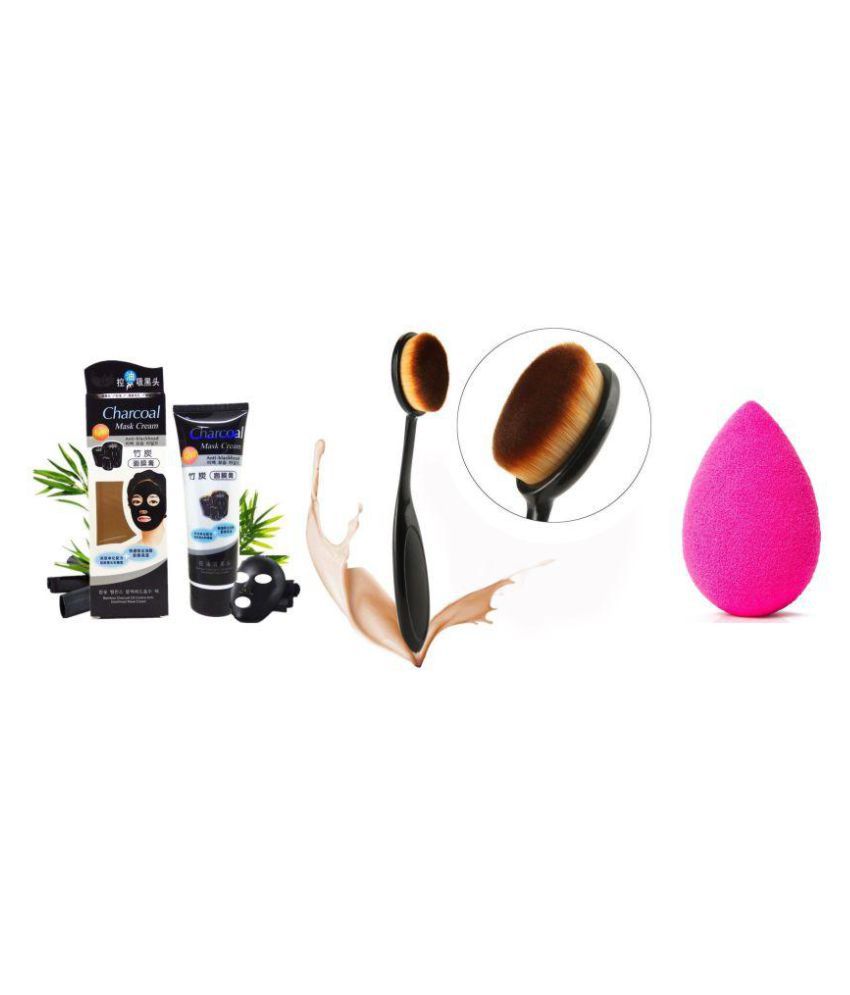     			RTB Beauty Blender Contour, brush with Charcoal Face Mask Cream 130 gm Pack of 2