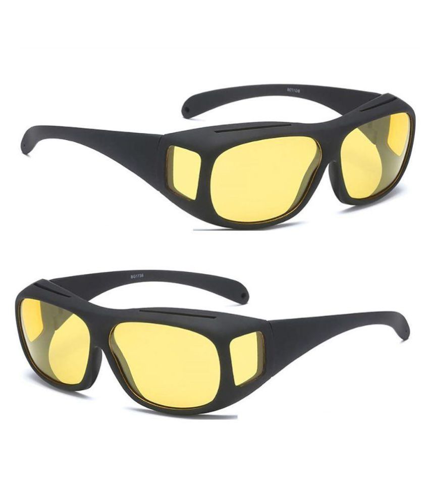 Hd Wrap Arounds Nv Night Vision Best Quality Night Club Glasses In Best Price Glasses Yellow