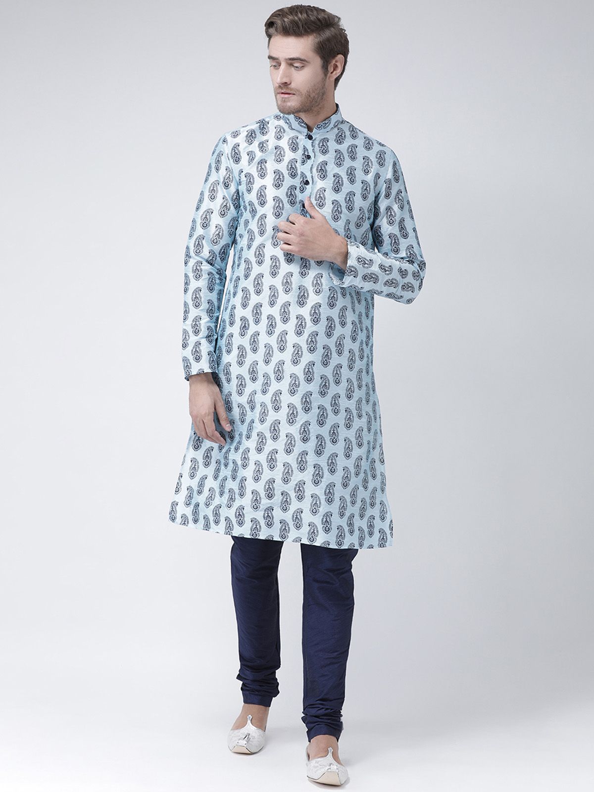     			Deyann Blue Silk Blend Kurta Single