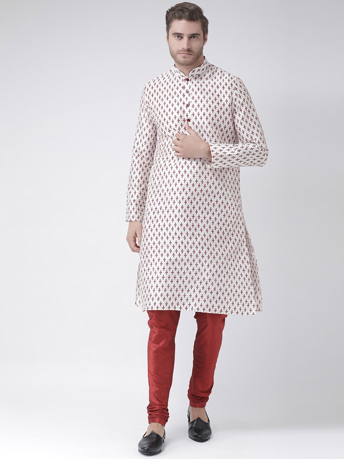     			Deyann White Silk Blend Kurta Single