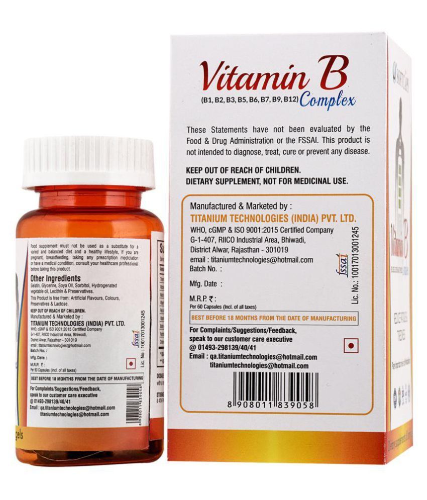 softcaps vitamin b complex b1 b2 b3 b5 b7 b9 b12 capsule 60 no s