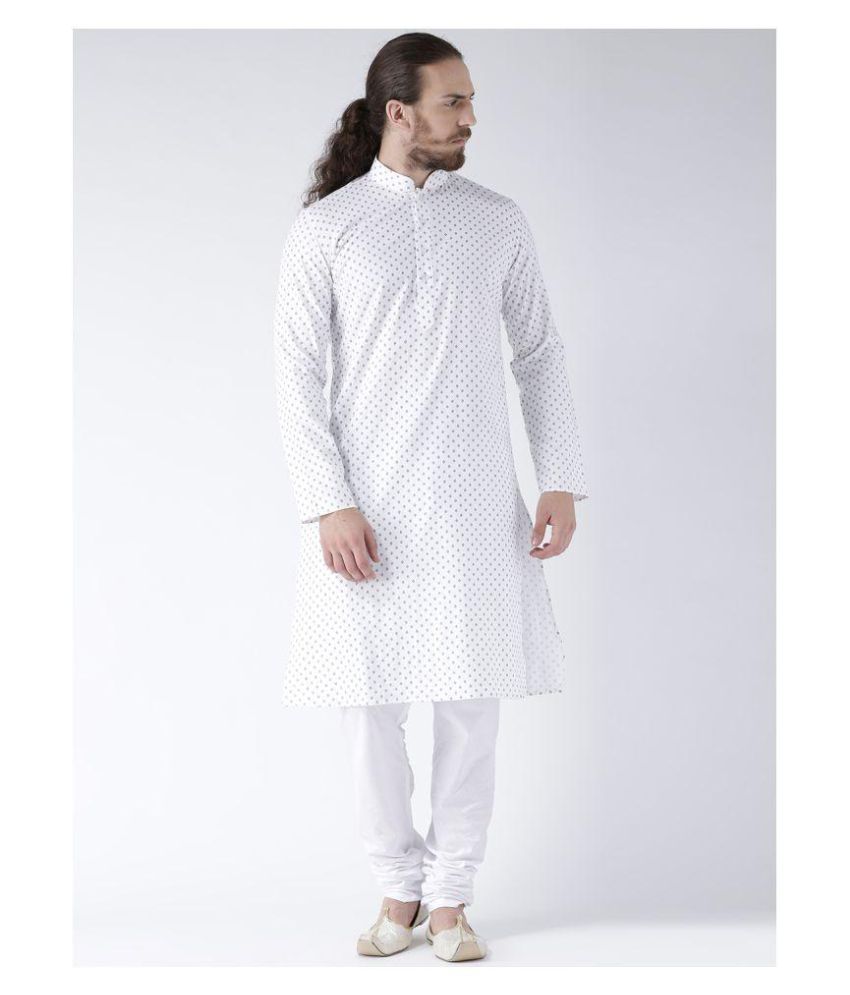     			Deyann White Linen Kurta