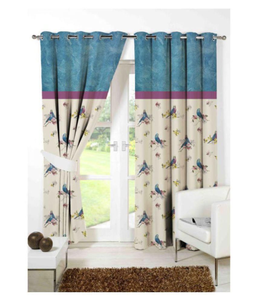     			indiancraft Single Window Semi-Transparent Eyelet Polyester Curtains Off White