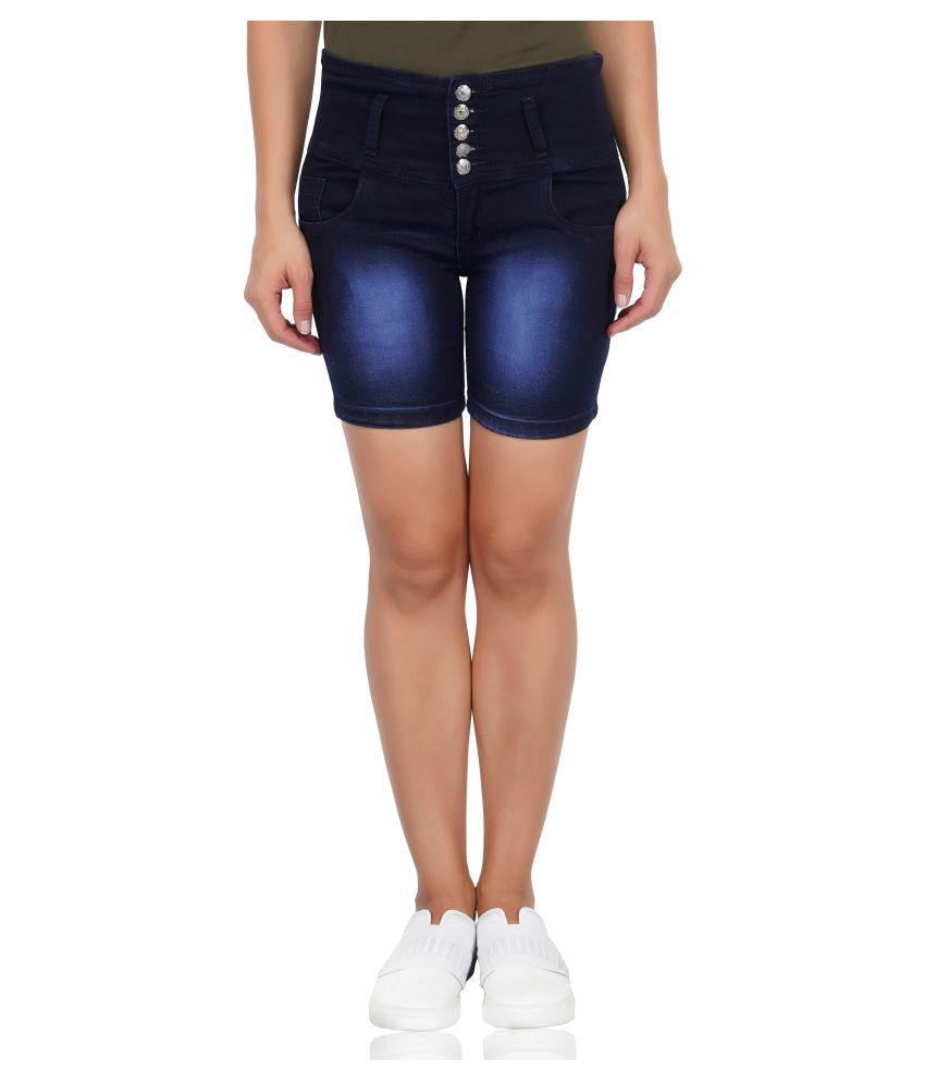 Buy Luxsis Denim Hot Pants - Blue Online at Best Prices in India - Snapdeal