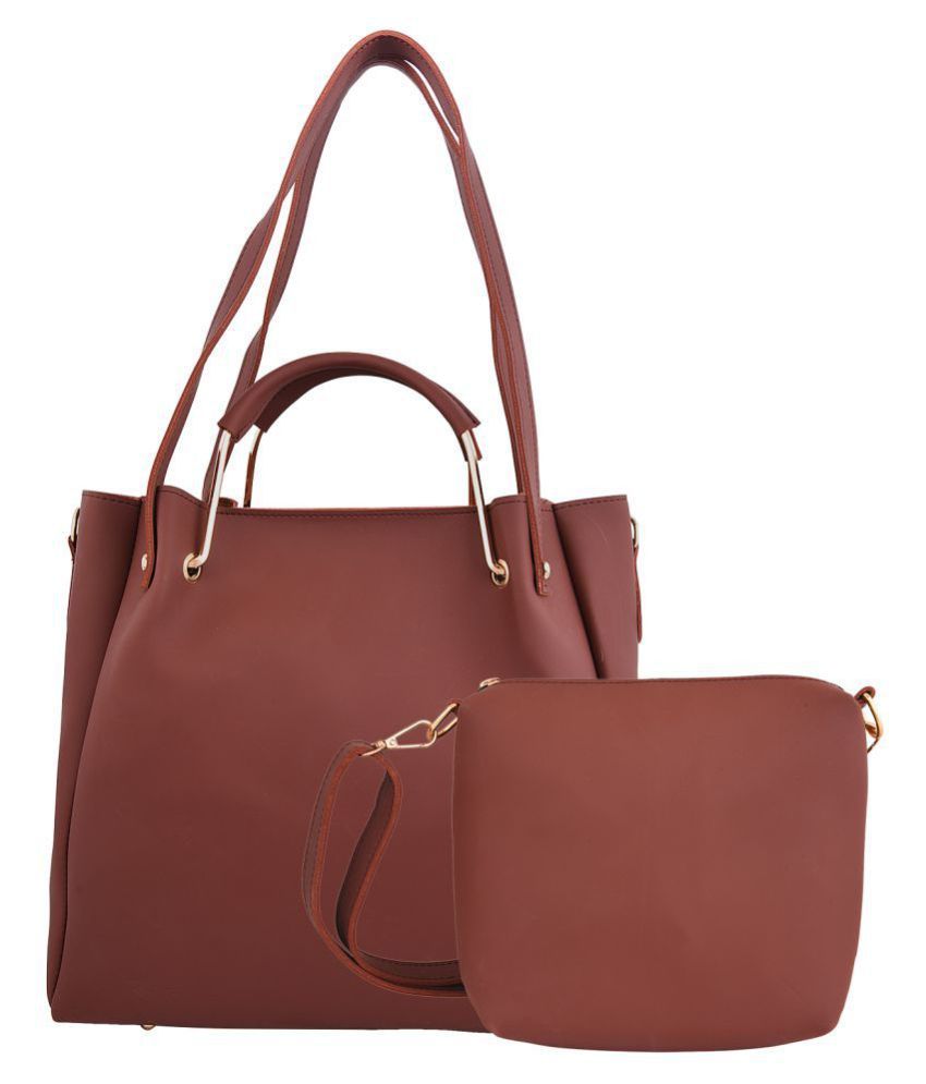 BAILEY SELLS Coffee Faux Leather Combo Buy BAILEY SELLS Coffee Faux