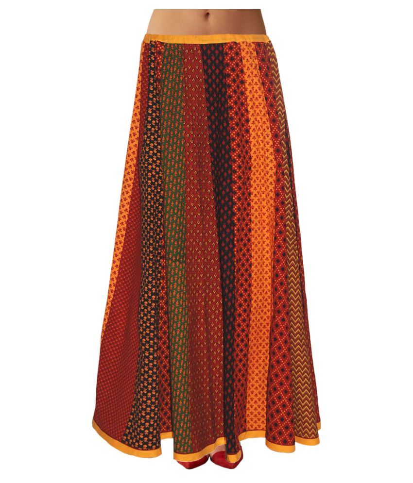     			Sttoffa Cotton Straight Skirt - Multi Color