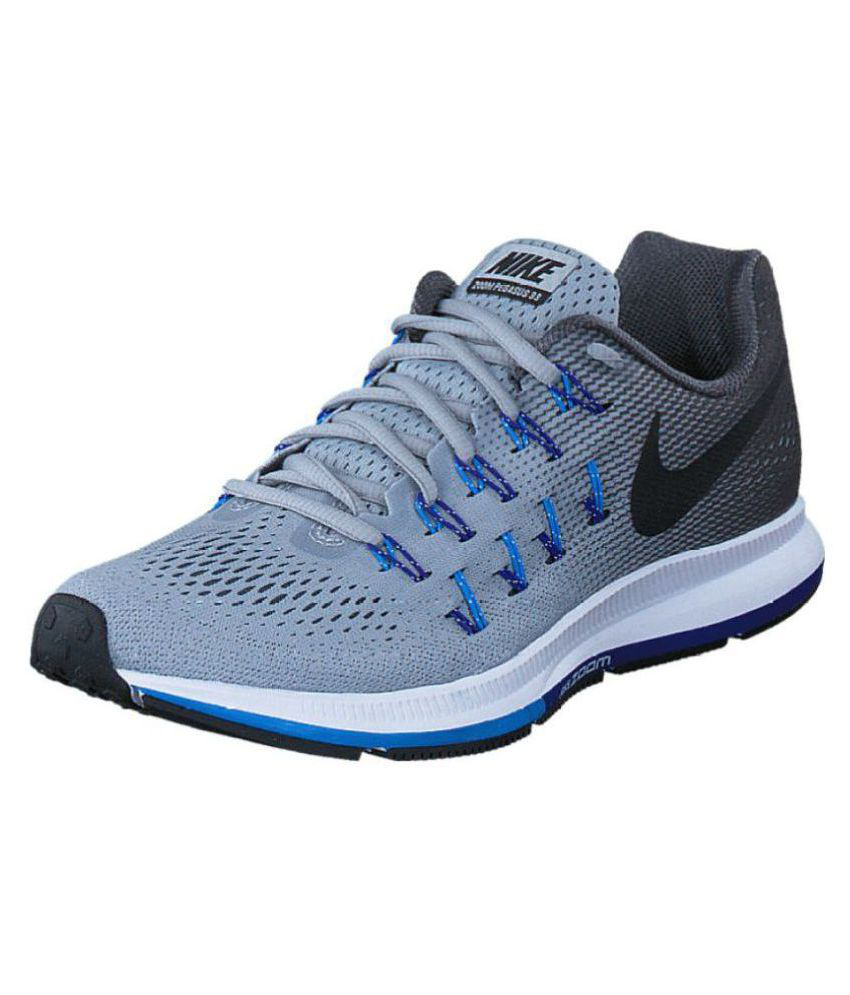33 Grey Blue Running Shoes Gray Male 